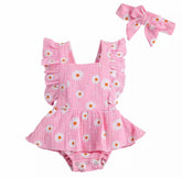 MUSLIN DAISY ROMPER - PINK.